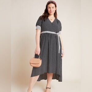 NWT Maeve by Anthropologie Breanna Polka Dot Faux Wrap Dress 20W